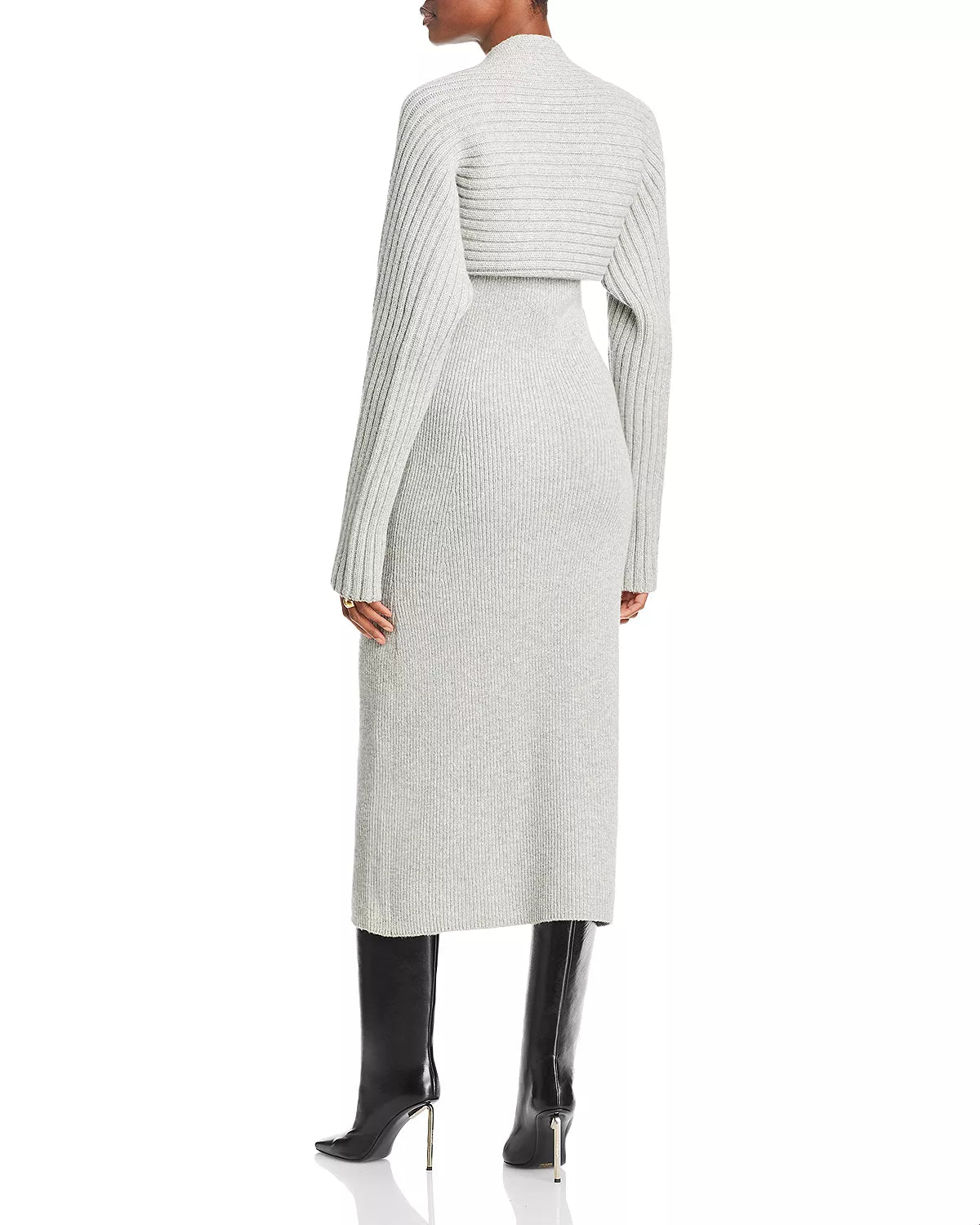 Asymmetry Sleeveless Knit Dress Bolero Set by LVIR