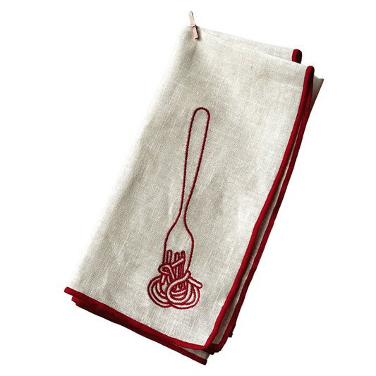 Linen Embroidered Napkins | Spaghetti - MAEGEN HOMEWARE