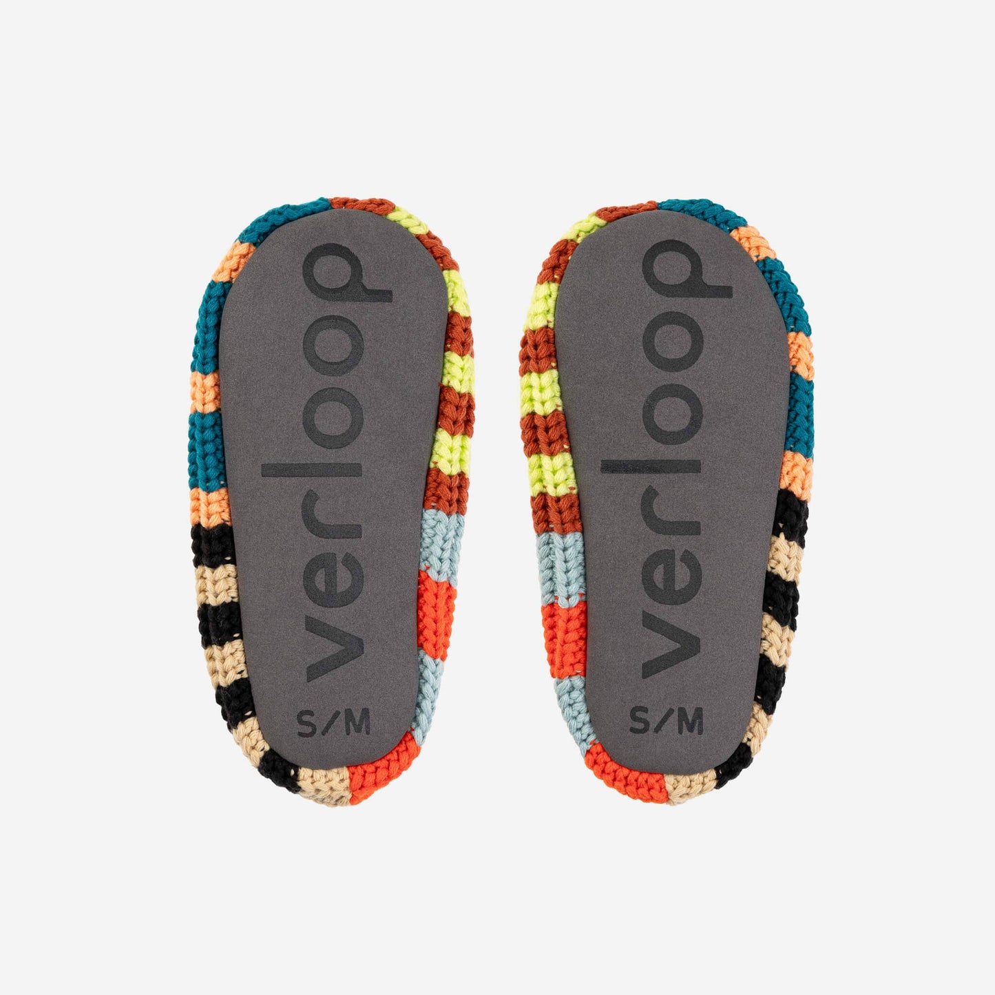 Patchwork Stripe Rib Slippers: Sport / S/M - W 6-8<br>M 5-6.5