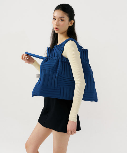 Big Bow Bag -Blue by PleatsMama