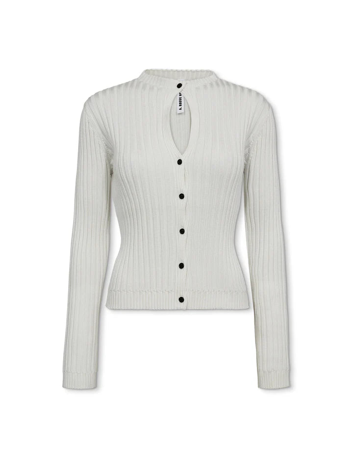 Ara Keyhole Cardigan - White by A. Roege Hove