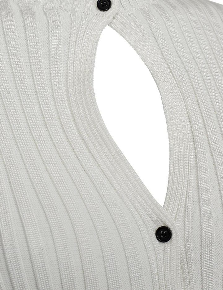 Ara Keyhole Cardigan - White by A. Roege Hove