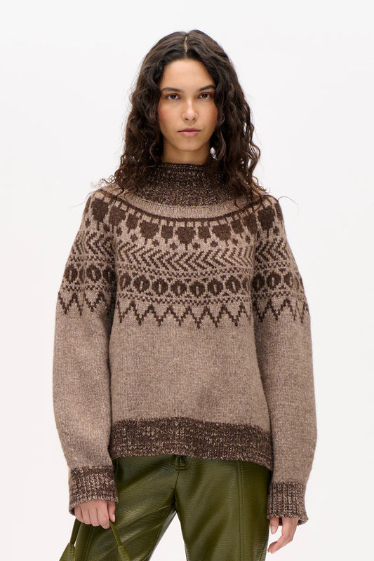 Ciana Sweater - Brown Fair Isle by Baum und Pferdgarten