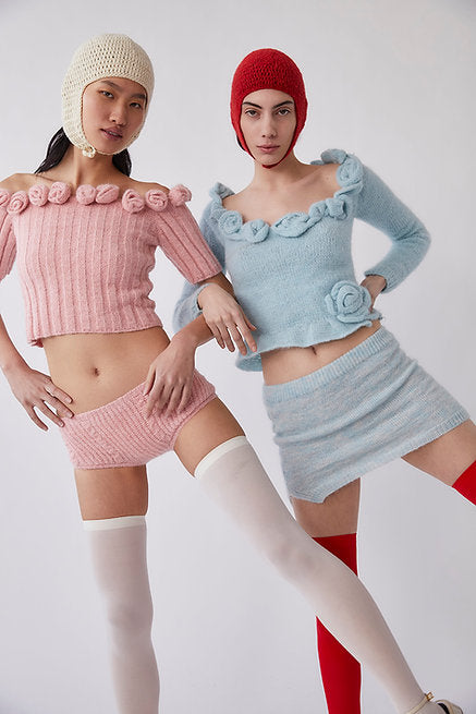 Saba Alpaca Blend Knit Top - LIght Blue by Tach