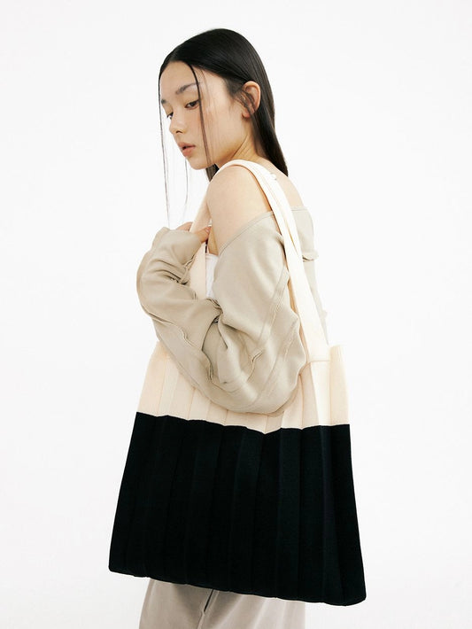 New 2Way Shopper Bag -White Black by PleatsMama