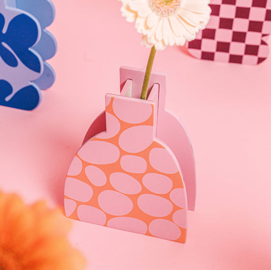 Pink Check Mate Vase by Milin