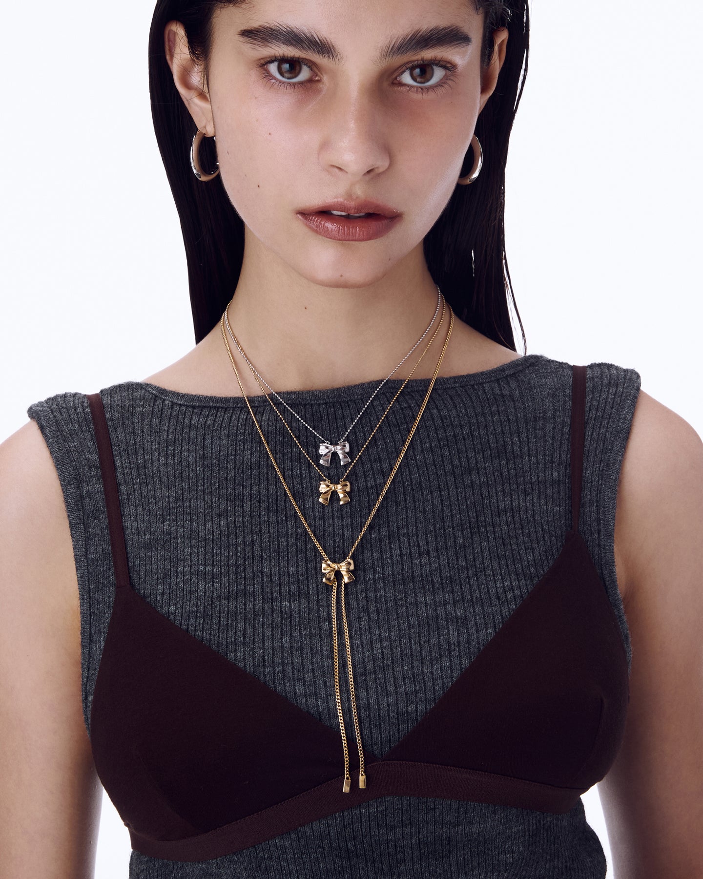 Small Ribbon Necklace #7734 Gold by Numbering