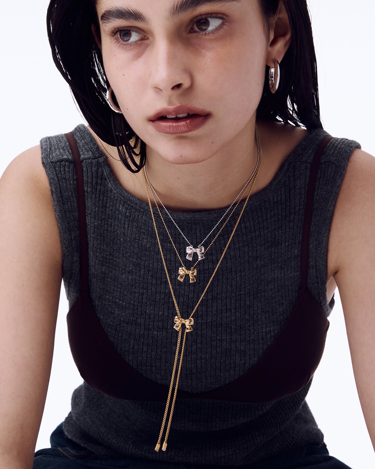 Small Ribbon Necklace #7734 Gold by Numbering