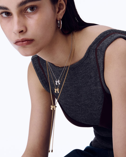 Small Ribbon Necklace #7734 Gold by Numbering