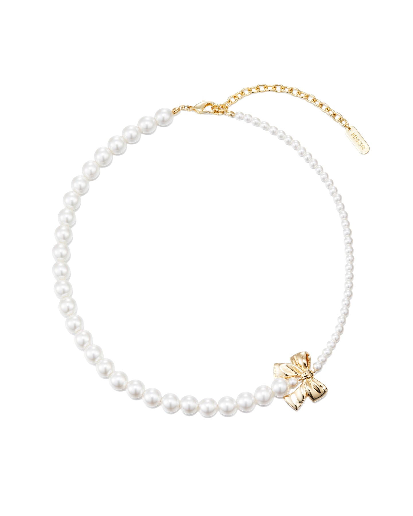 Ribbon Gradient Pearl Necklace #9742 Gold by Numbering