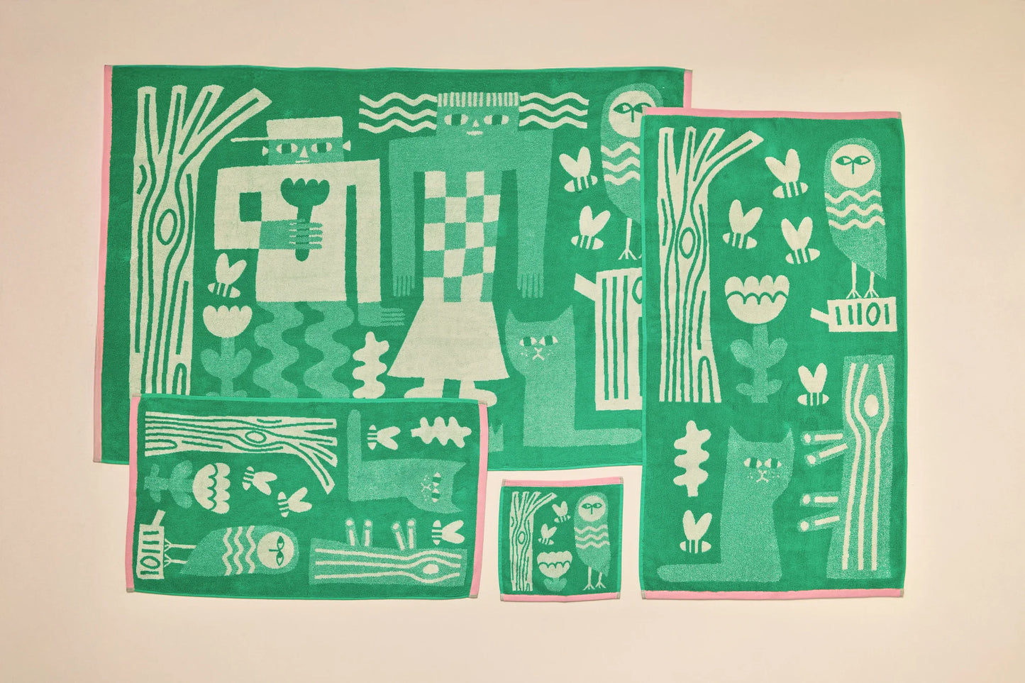 Birds and Bees Bath Towel - by Donna Wilson