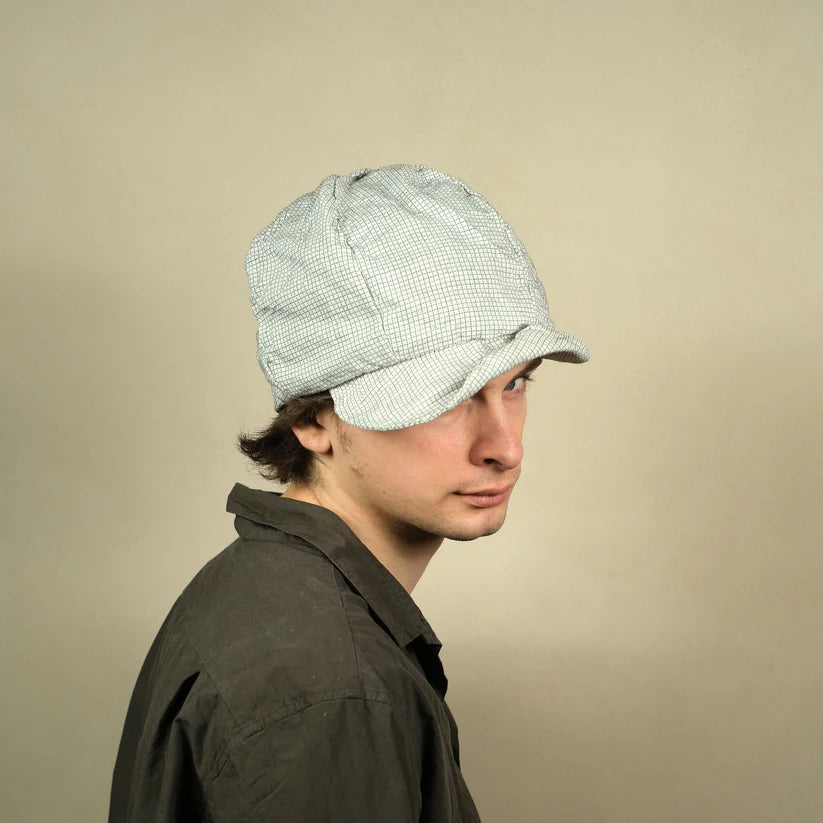 Paul Cotton Linen White Check Hat by Reinhard Plank