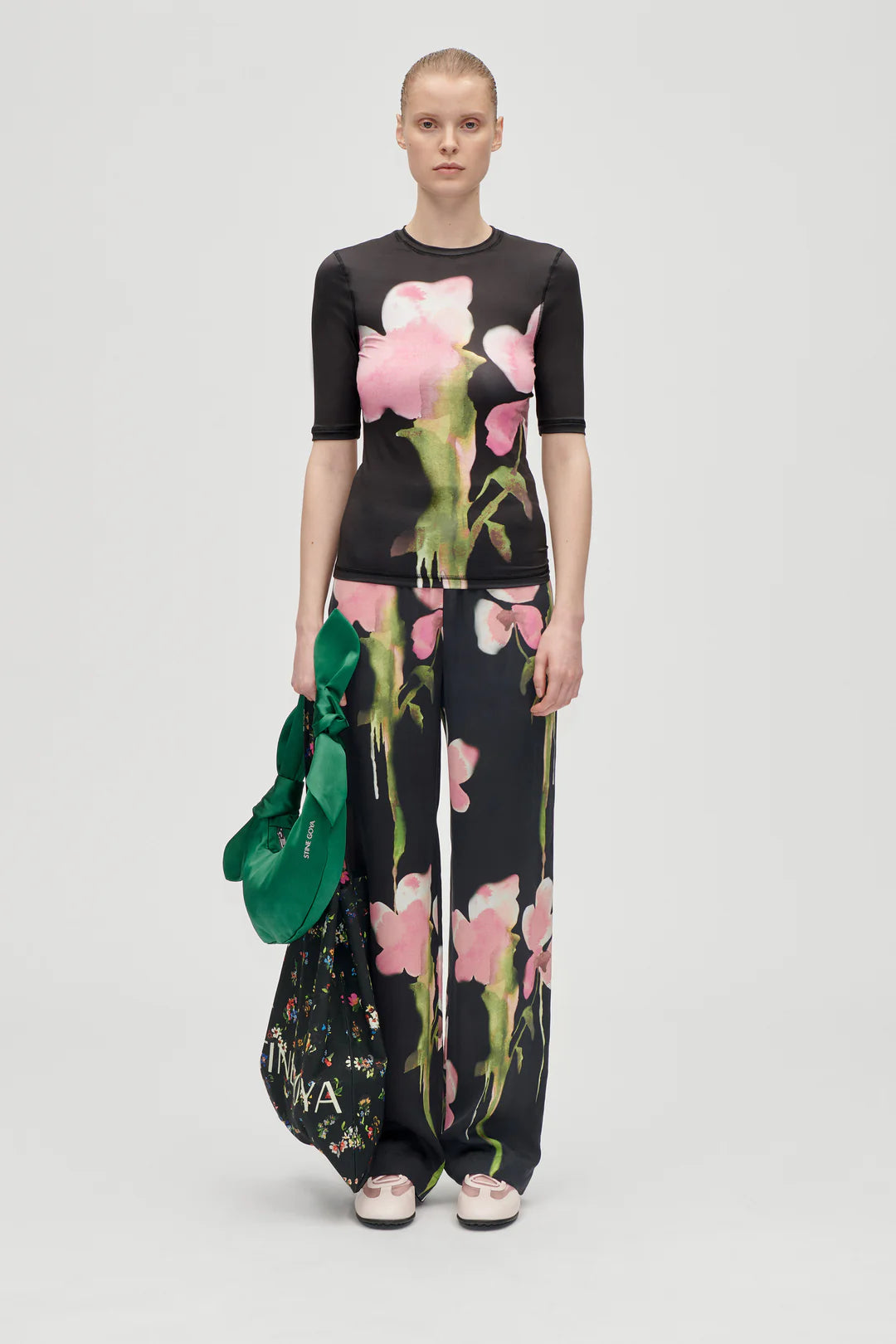 Elasticated Long Pants- Melting Flowers by Stine Goya