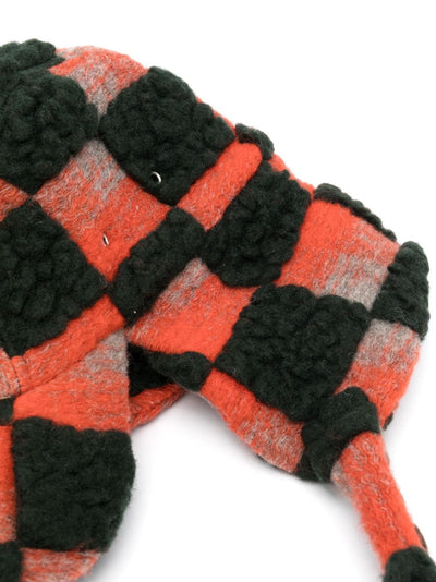 Fisherman Cap - Green Orange Teddy Checks by Henrik Vibskov
