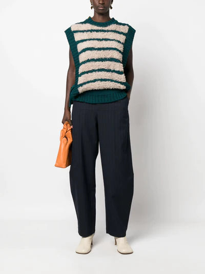 Fringe Knit Vest - Fringe Multi Stripes by Henrik Vibskov