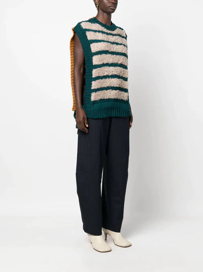 Fringe Knit Vest - Fringe Multi Stripes by Henrik Vibskov