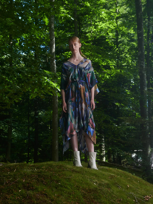 Uncut Kaftan - Mutli Brush Drips by Henrik Vibskov