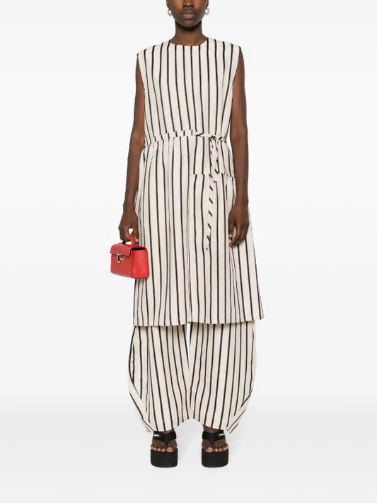 Mismatch Dress - Creme Black Stripe by Henrik Vibskov