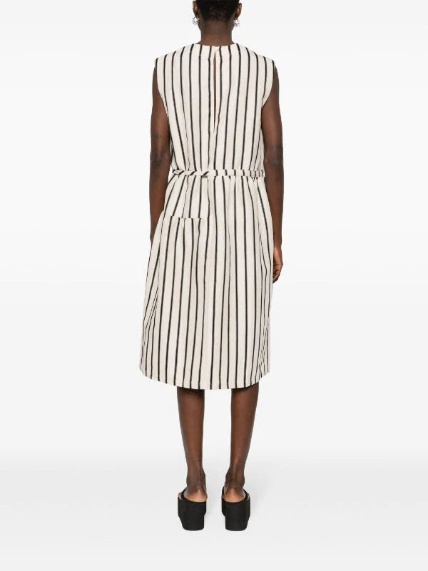 Mismatch Dress - Creme Black Stripe by Henrik Vibskov