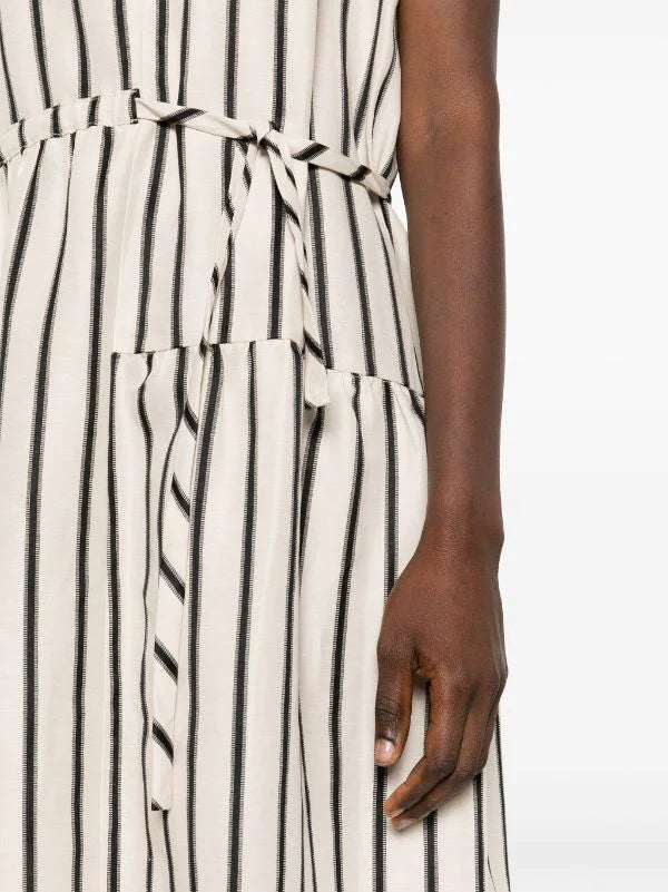 Mismatch Dress - Creme Black Stripe by Henrik Vibskov