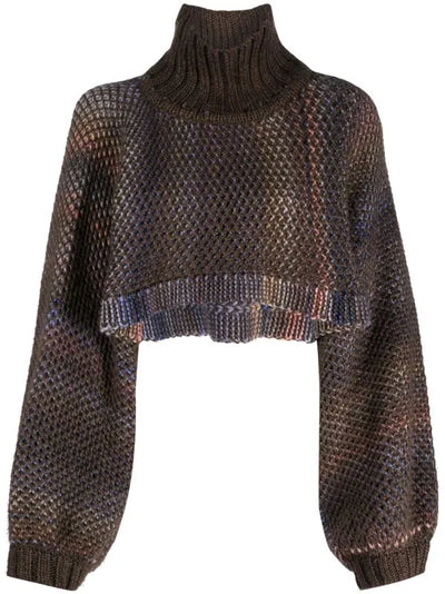 Net Knit Bolero - Brown Grid by Henrik Vibskov