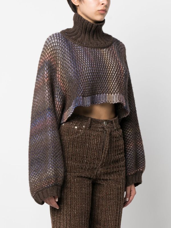 Net Knit Bolero - Brown Grid by Henrik Vibskov