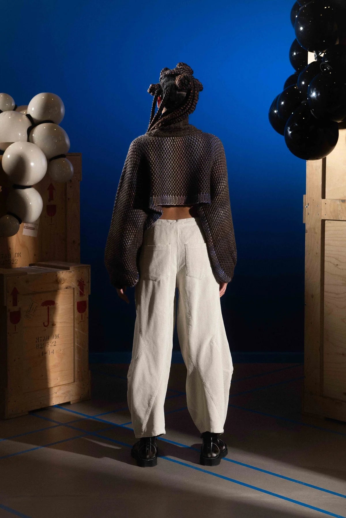 Net Knit Bolero - Brown Grid by Henrik Vibskov