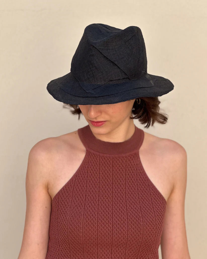 Alba Straw Sisal Hat - Black by Reinhard Plank