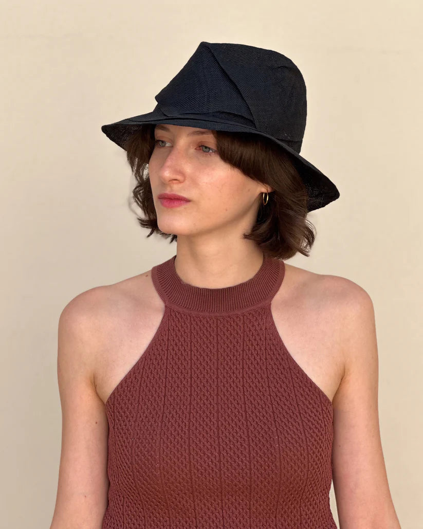 Alba Straw Sisal Hat - Black by Reinhard Plank