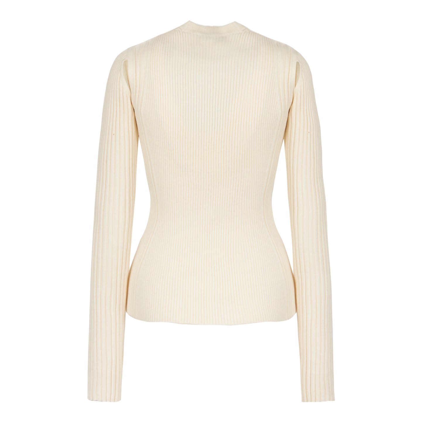 Wool Ribbed Slim Fit Knit - Cream by LVIR