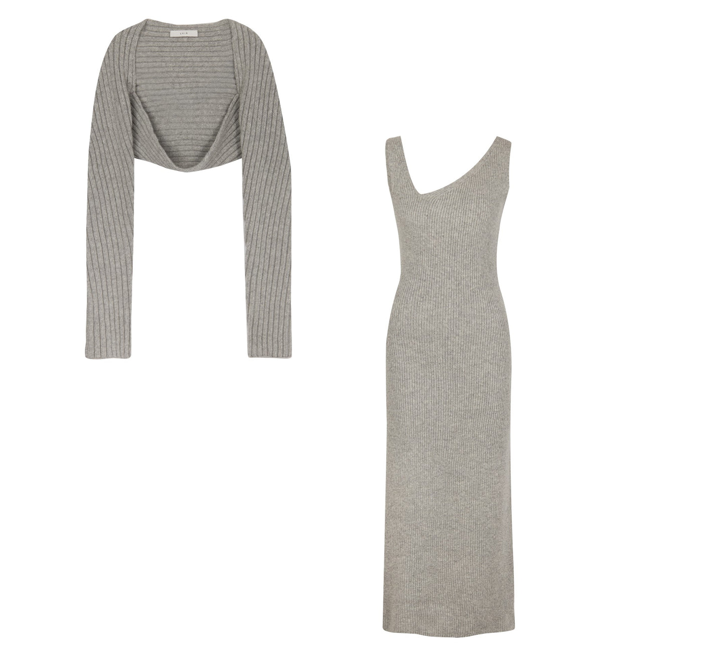 Asymmetry Sleeveless Knit Dress Bolero Set by LVIR