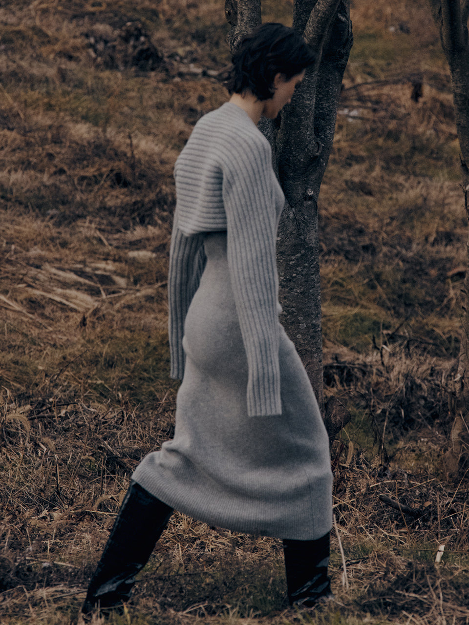 Asymmetry Sleeveless Knit Dress Bolero Set by LVIR