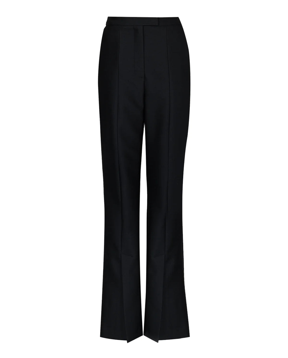 Wool Silk Front Slit Pants - Black by LVIR