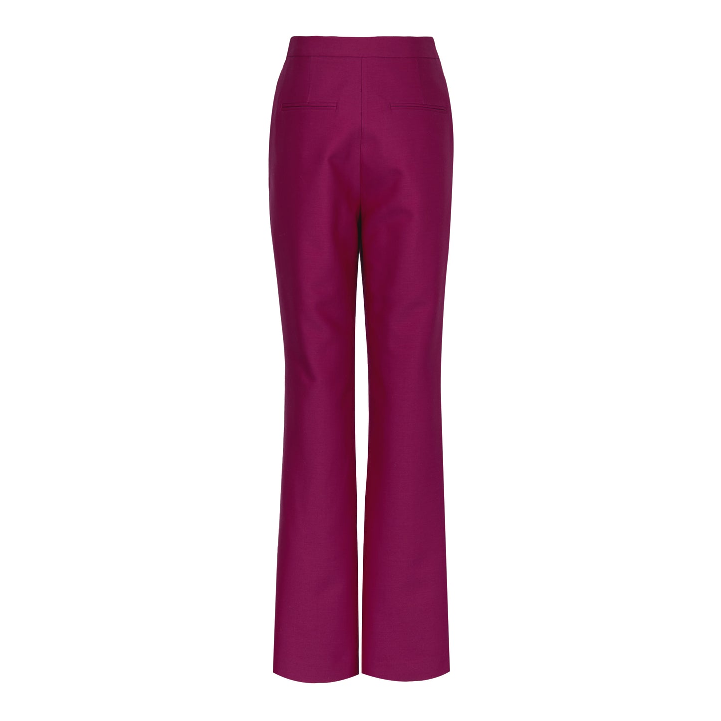 Wool Silk Front Slit Pants - Fushcia Pink by LVIR