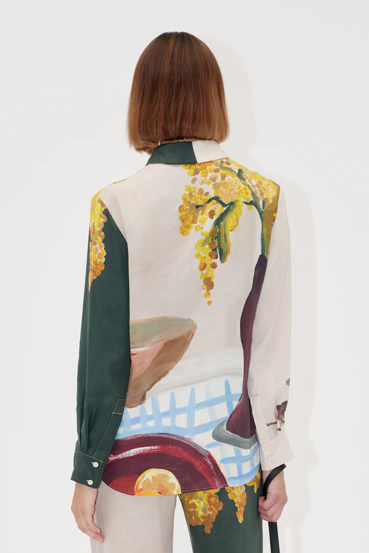 Long Sleeve Shirt - Lemons on a Plate by Stine Goya