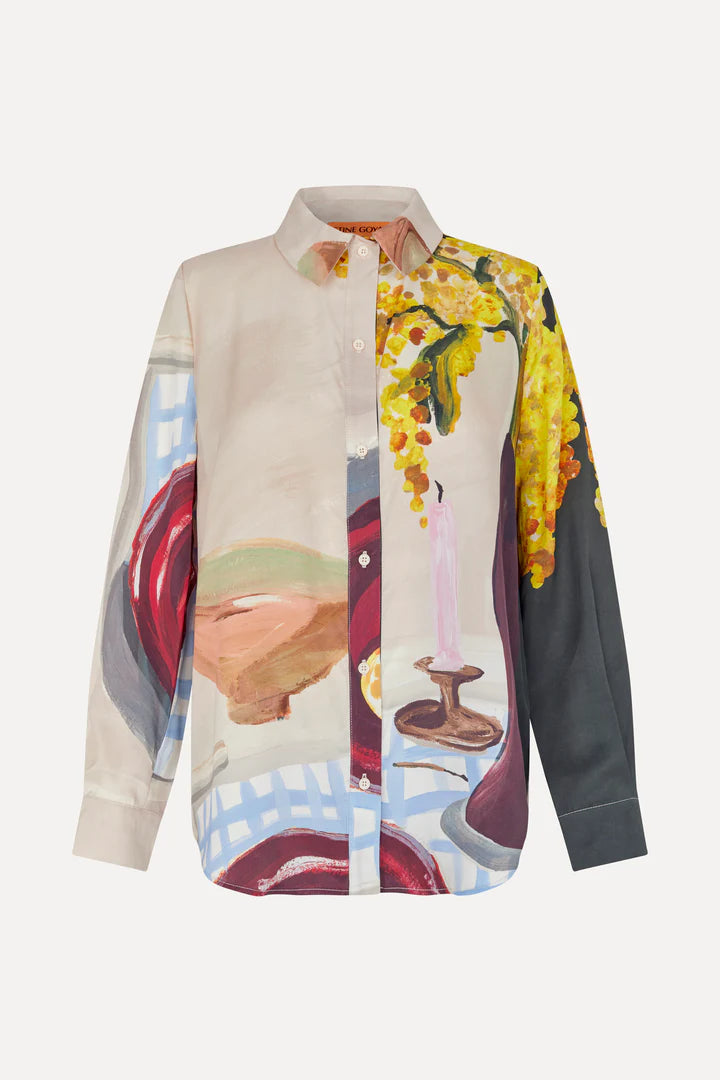 Long Sleeve Shirt - Lemons on a Plate by Stine Goya