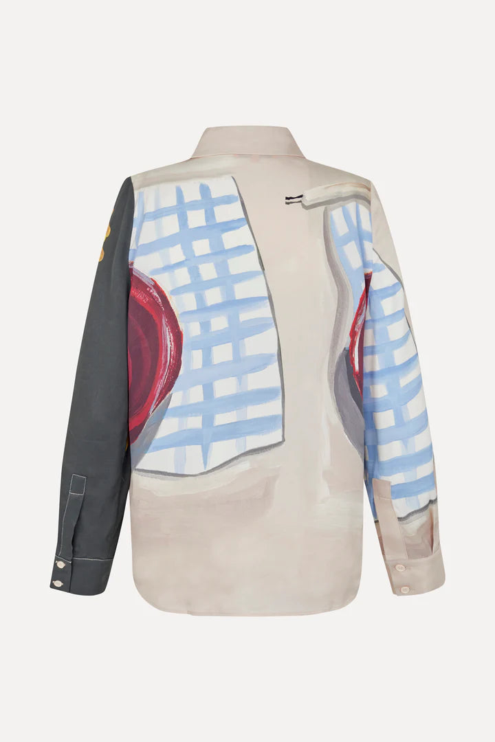 Long Sleeve Shirt - Lemons on a Plate by Stine Goya