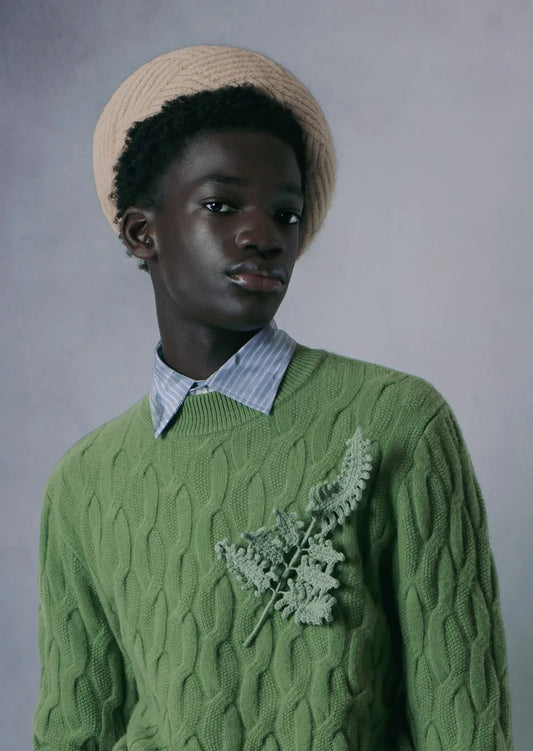 Fern Cable Jumper - Vintage Green by Kawakey