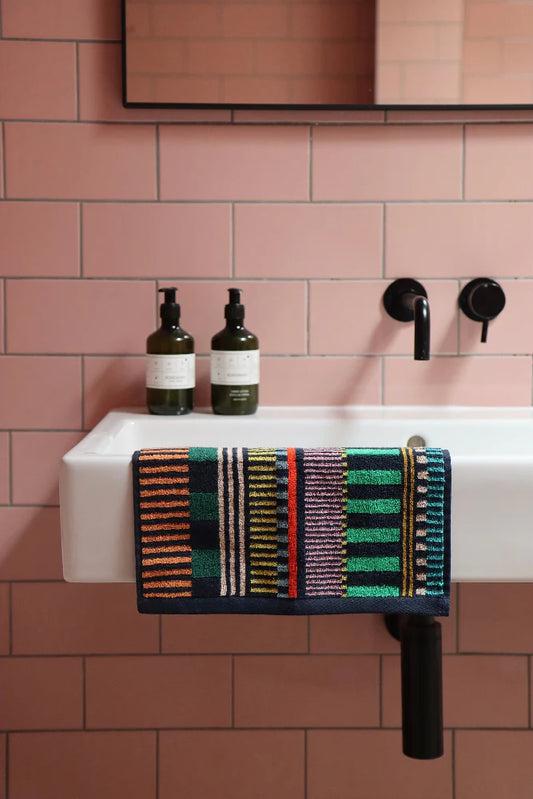 Multi Stripe Face Towel - by Donna Wilson