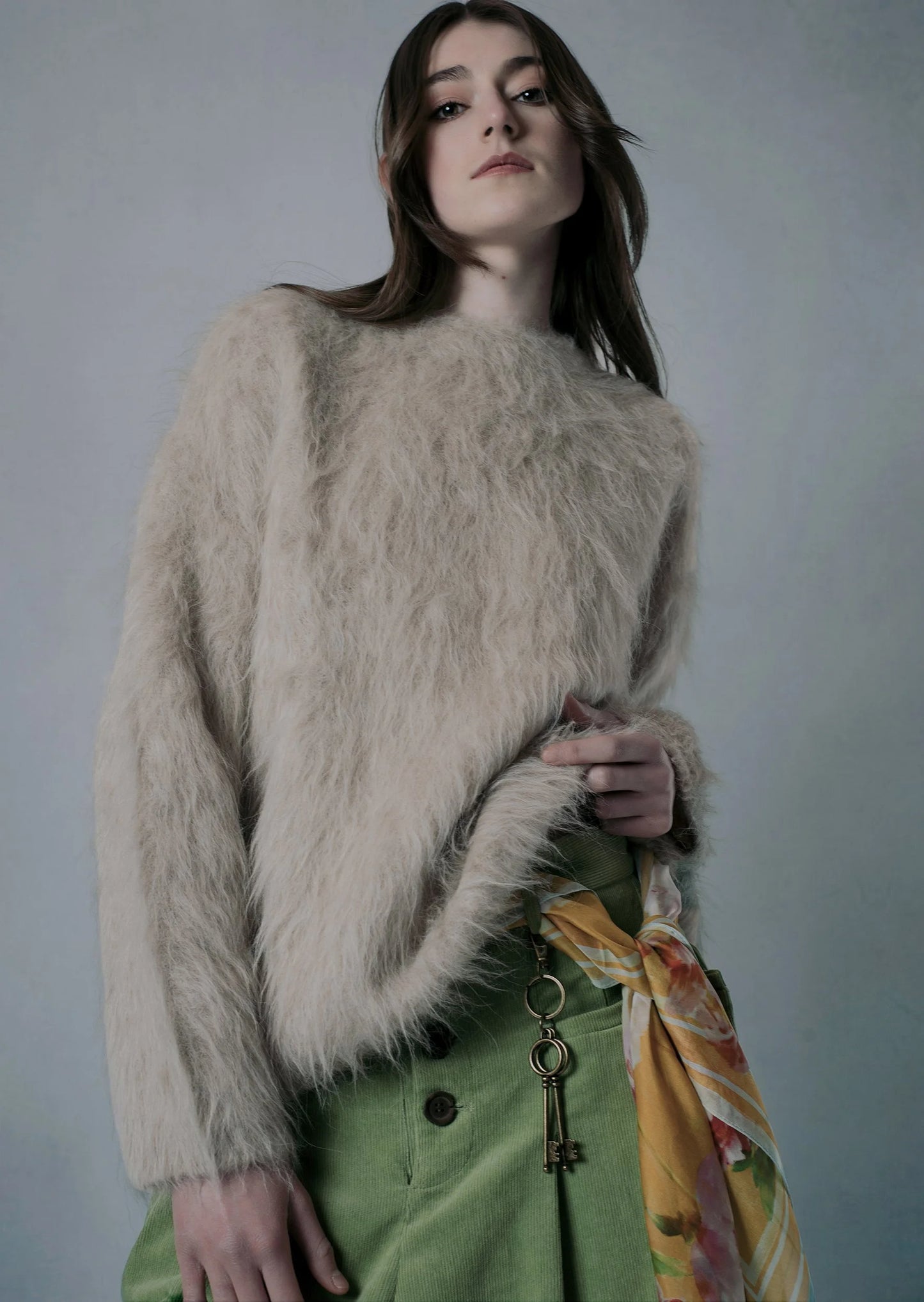 Fluffy Alpaca Jumper - Aged Beige by Kawakey