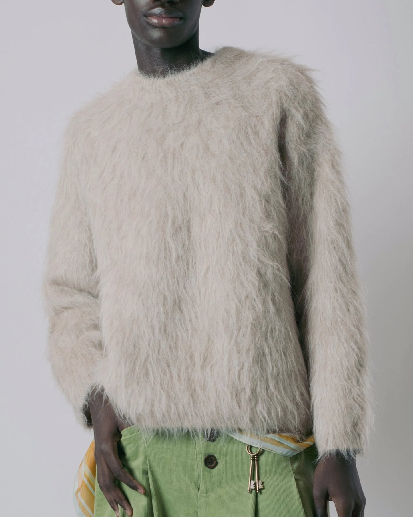 Fluffy Alpaca Jumper - Aged Beige by Kawakey