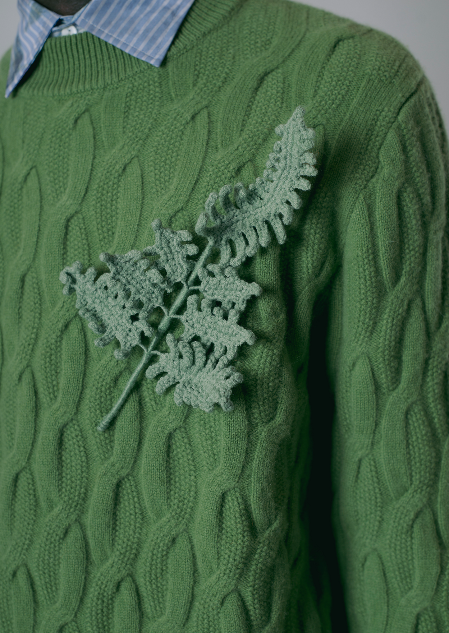 Fern Cable Jumper - Vintage Green by Kawakey
