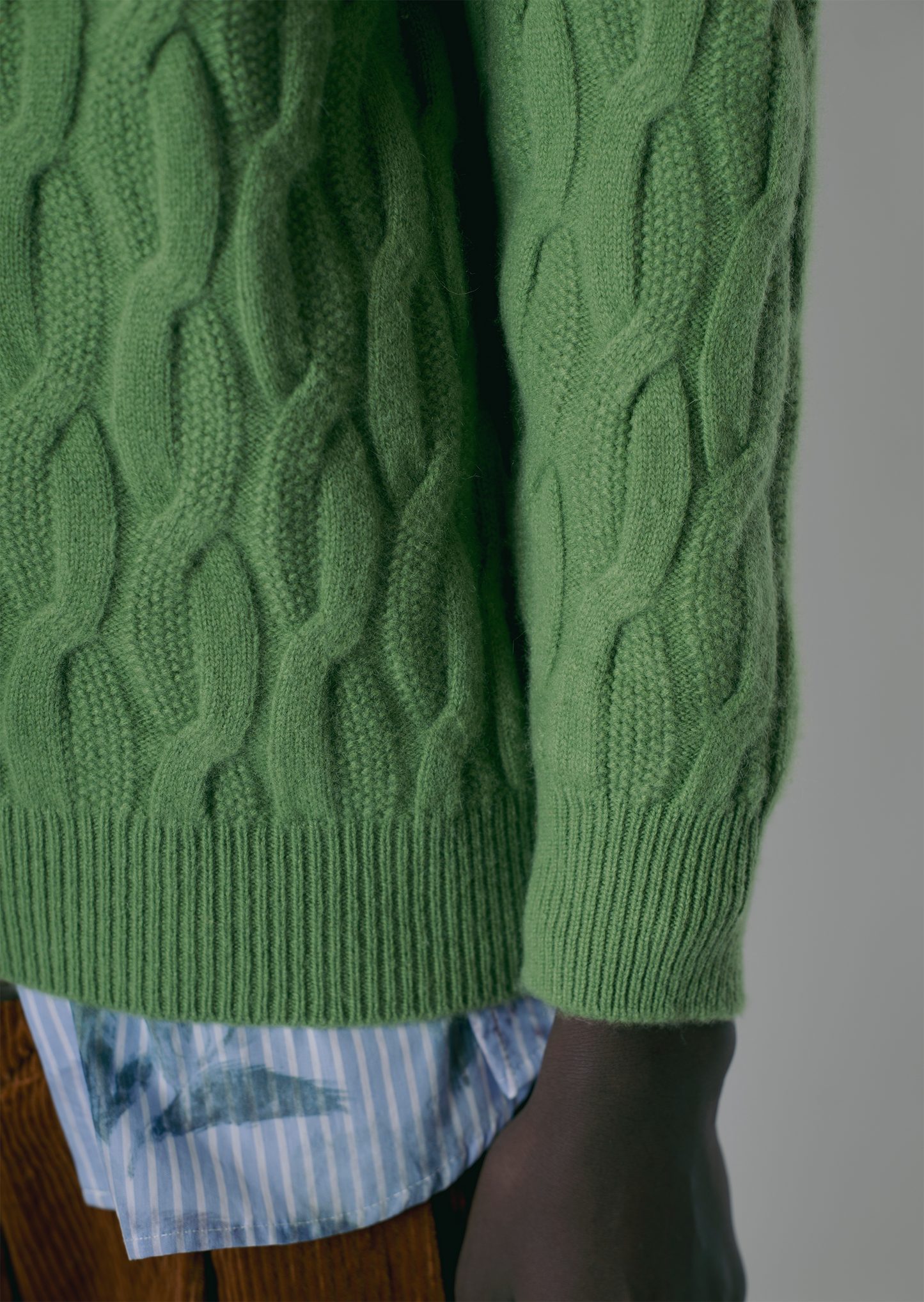Fern Cable Jumper - Vintage Green by Kawakey