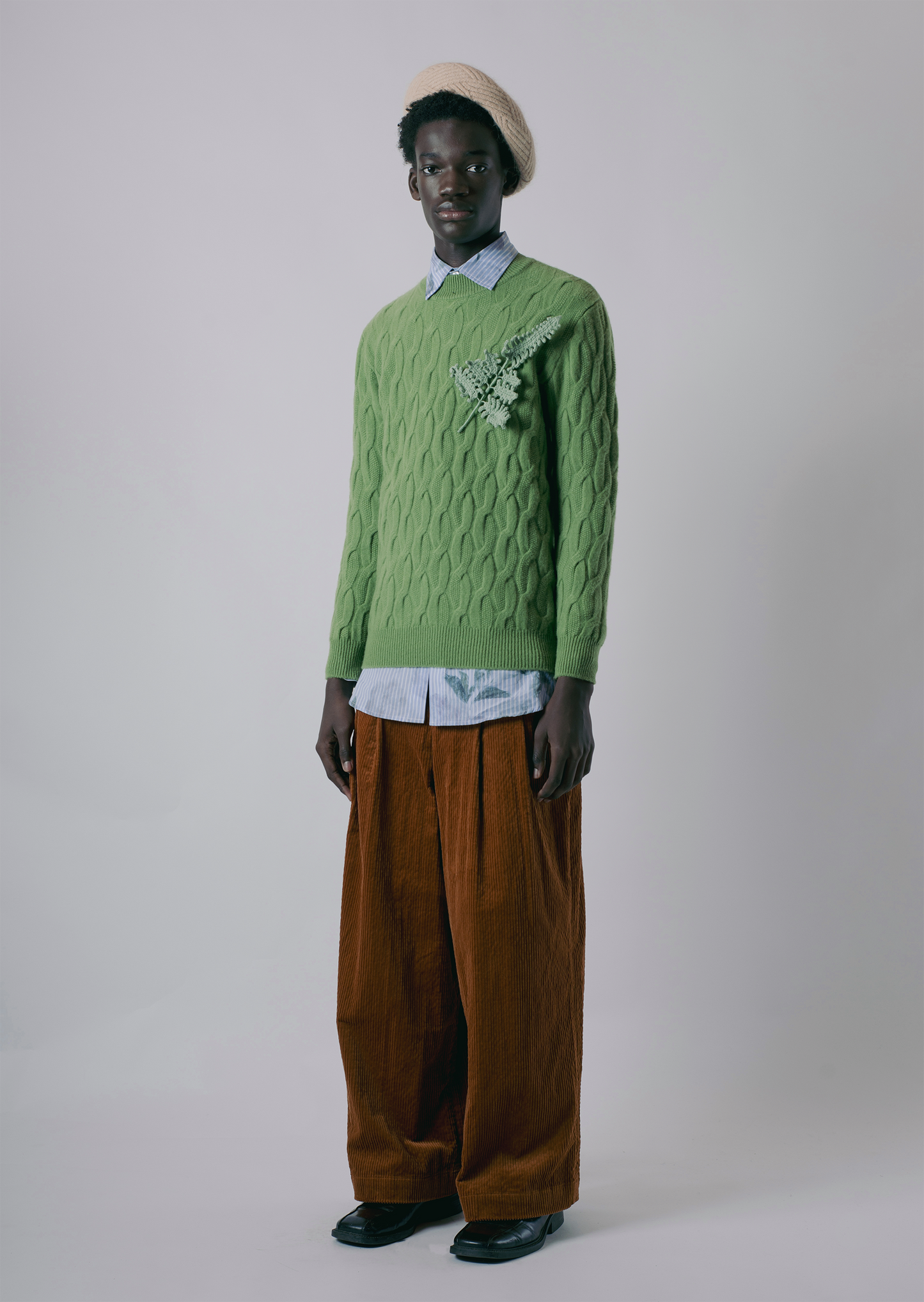 Fern Cable Jumper - Vintage Green by Kawakey