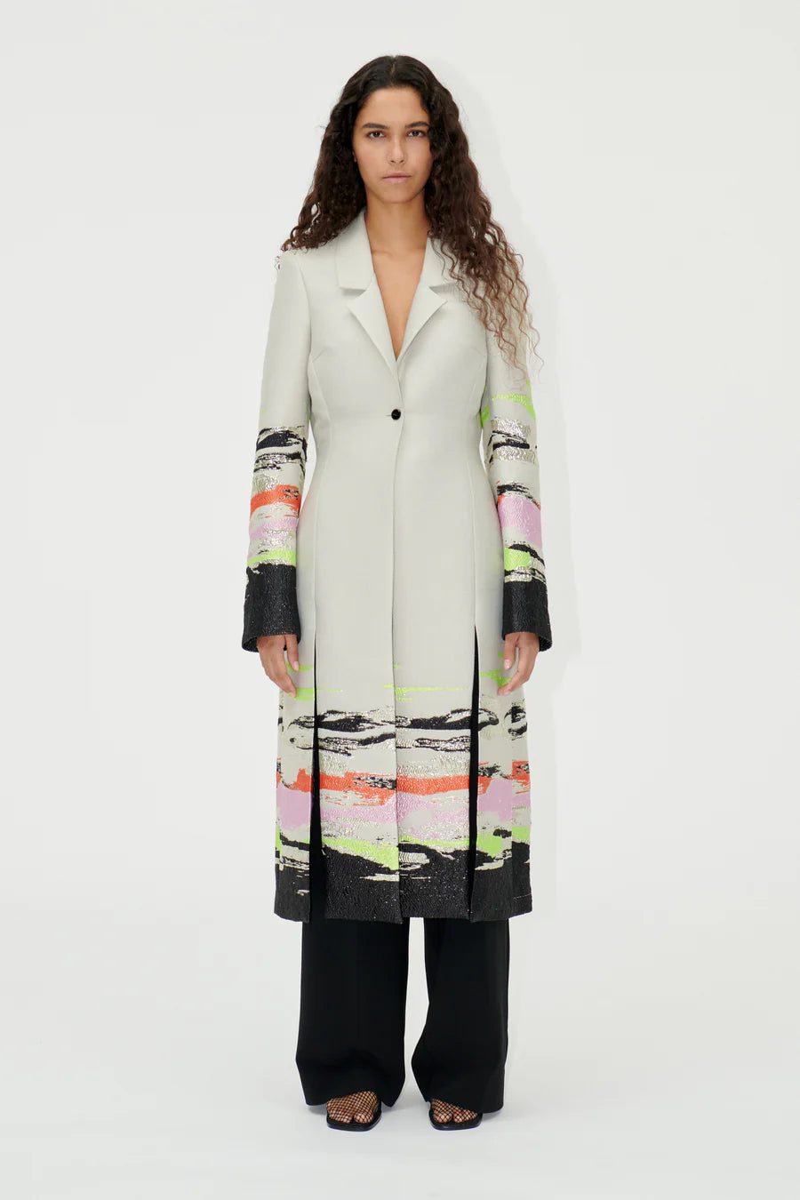 Aneta Coat - Abstract Strokes by Stine Goya