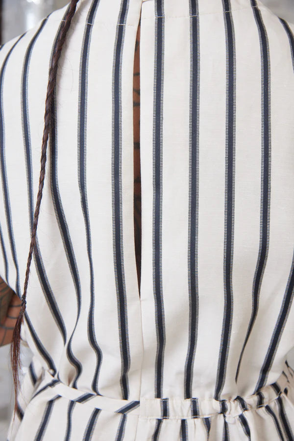 Mismatch Dress - Creme Black Stripe by Henrik Vibskov