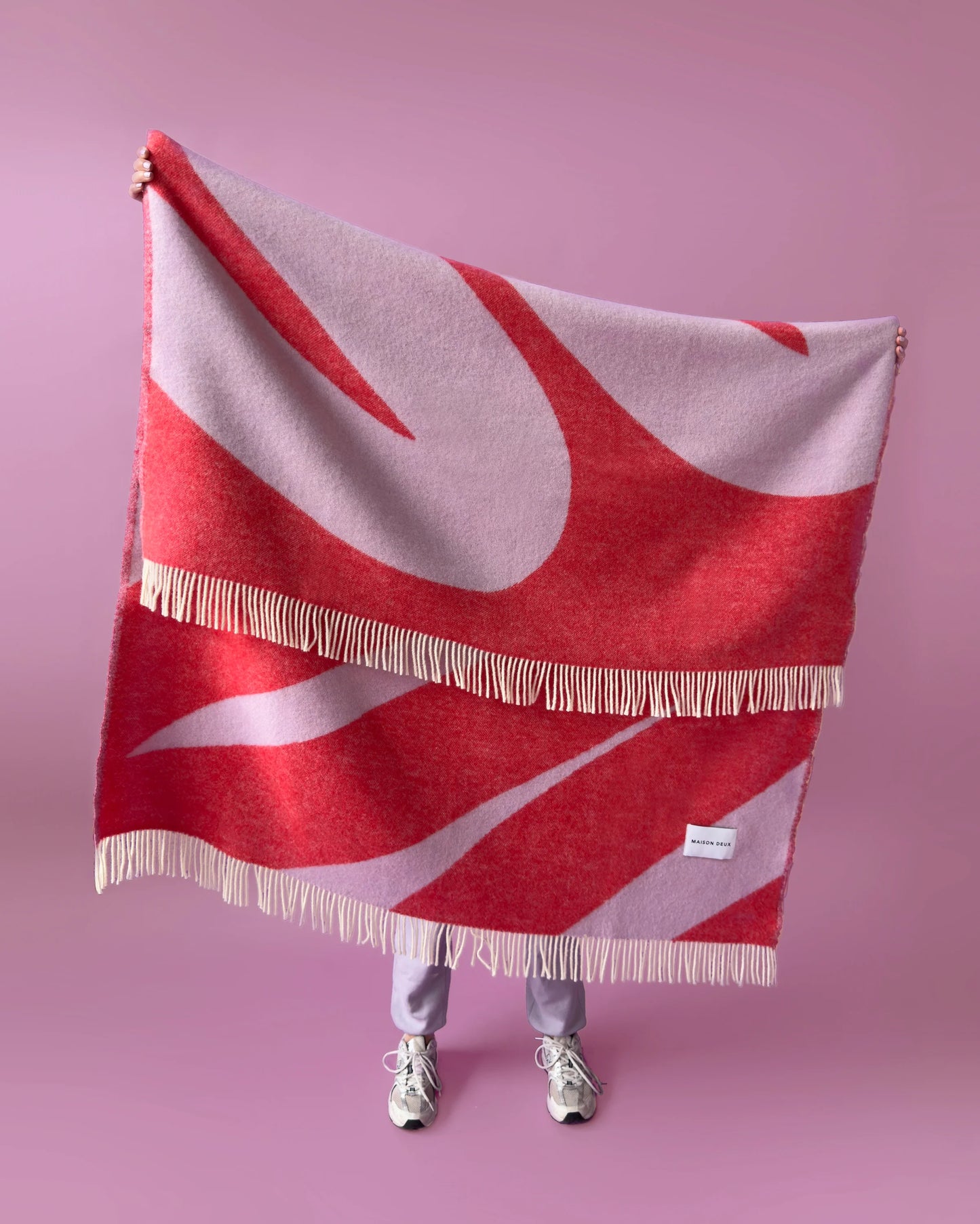 Swirl Blanket Lilac Scarlet by Maison Deux
