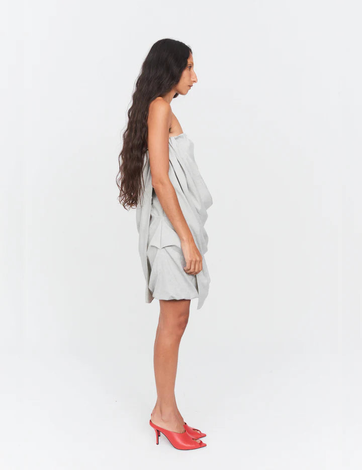 Gabriel Cocktail Dress - Light Grey by The Garment