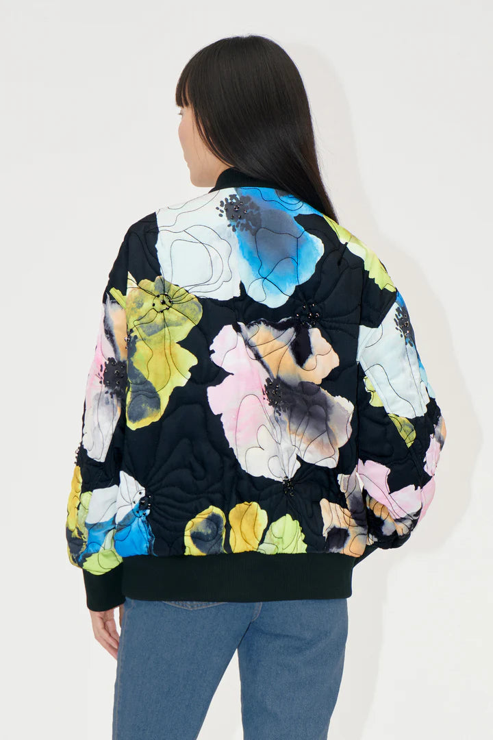 Voluminous Bomber Jacket - Watercolor Bloom by Stine Goya