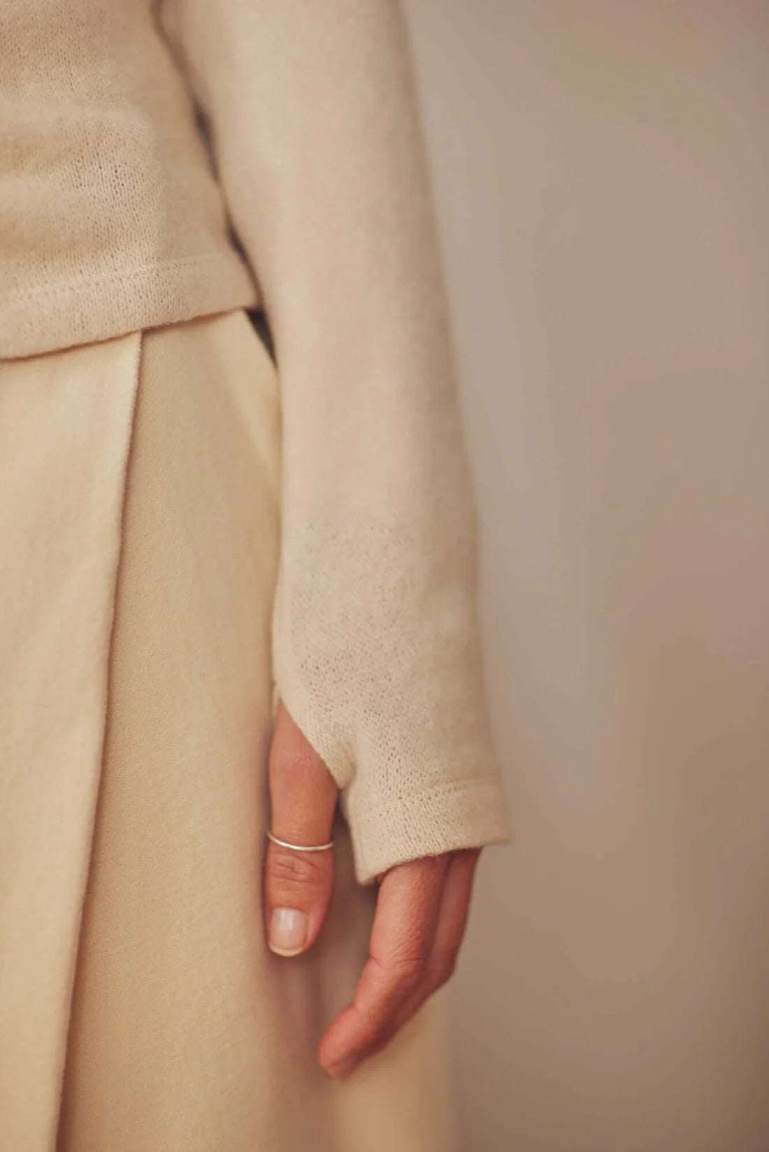 Drape Top Oat Fine Knit by Cossac